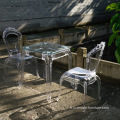 Table en plastique moderne et chaises de salle à manger Chaises de mariage